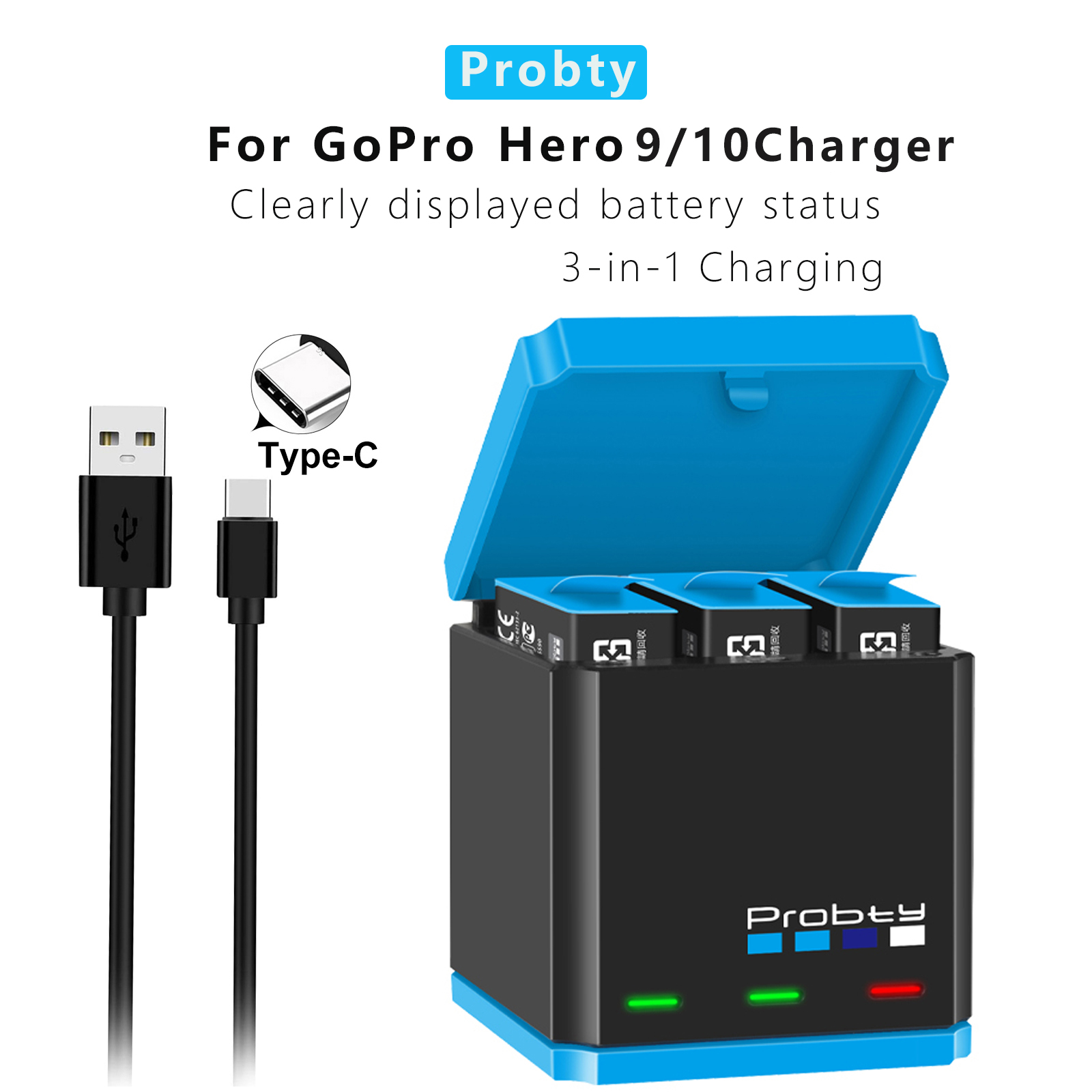Sports Equipment Cabinet - Chargeur pour GoPro 12 11 10,