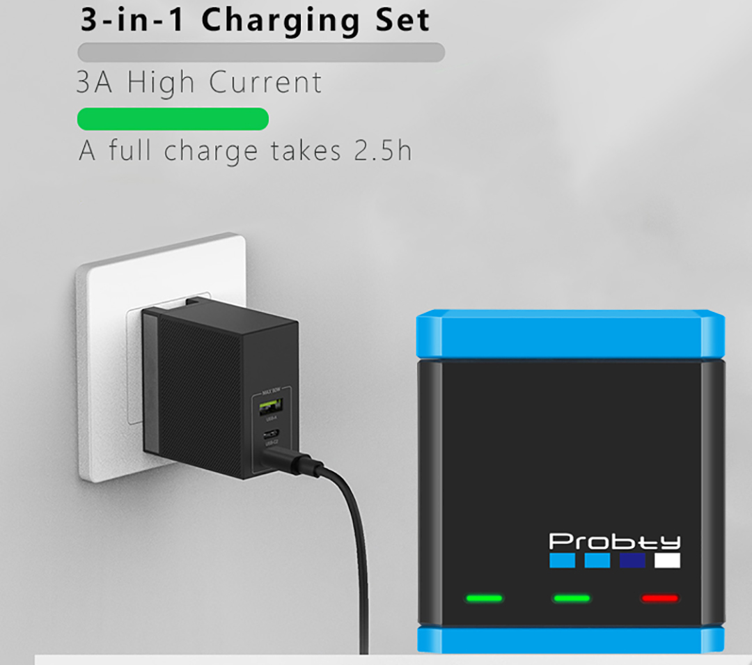 Chargeur pour GoPro 12 11 10,  - Sports Equipment Cabinet avis et prix